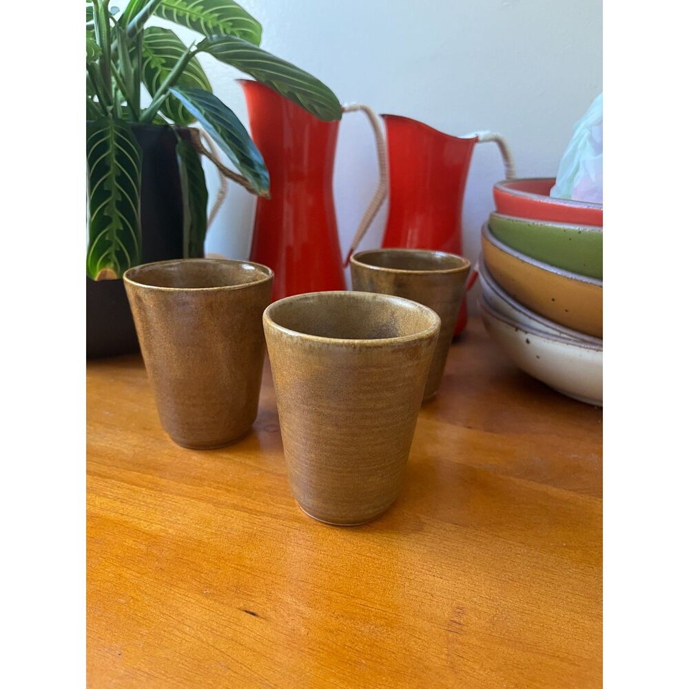 Vintage French Ceramic Tumblers - Set of 3